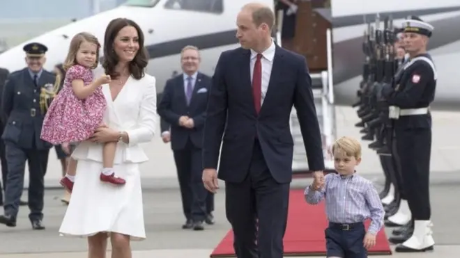Di couple carry their two children, George and Charlotte, go for official visit to Poland in July