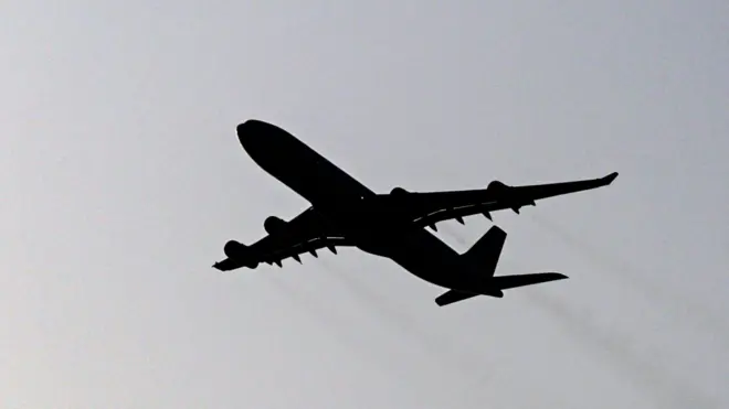 आकाशमा उडिरहेको विमानको प्रतीकात्मक तस्बिर 