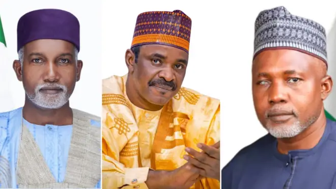 Collage image of Yusuf Tuggar, Saidu Alkali and Yusuf Sununu