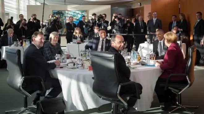 نشست رهبران اروپایی و آمریکا در برلین