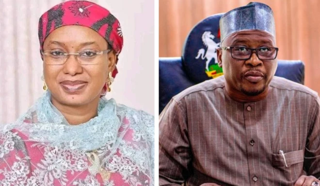 Aisha Binani Dahiru and Ahmadu Fintiri