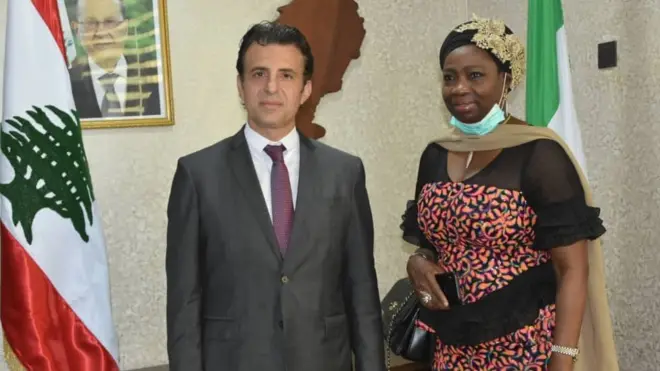 Amb. Houssam Diab, di Lebanese Ambassador to Nigeria and di Oga of Nigerians in Diaspora Commission Abike Dabiri-Erewa