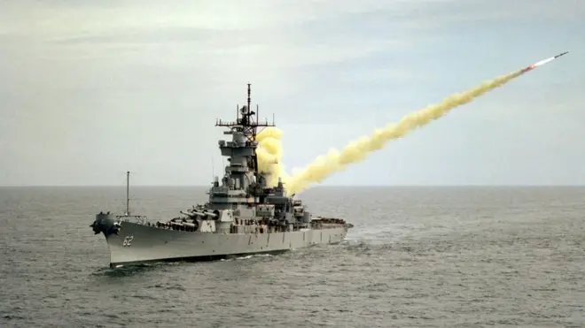 Запуск ракети RGM-84 Harpoon з американського військового корабля, 1983 рік