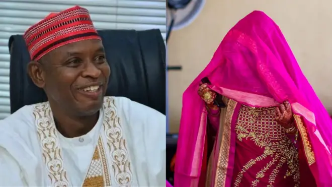 Aworan Gomina Kano ati omidan to n ṣe igbeyawo kan