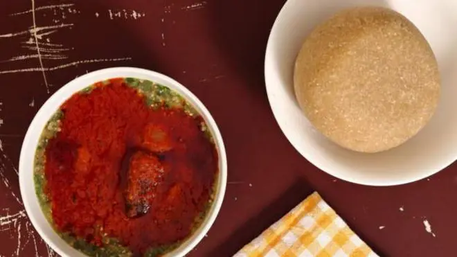 Eba and ewedu 