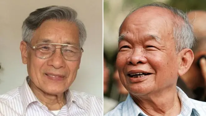 PGS.TS. Mạc Văn Trang (trái) và nhà văn Nguyên Ngọc