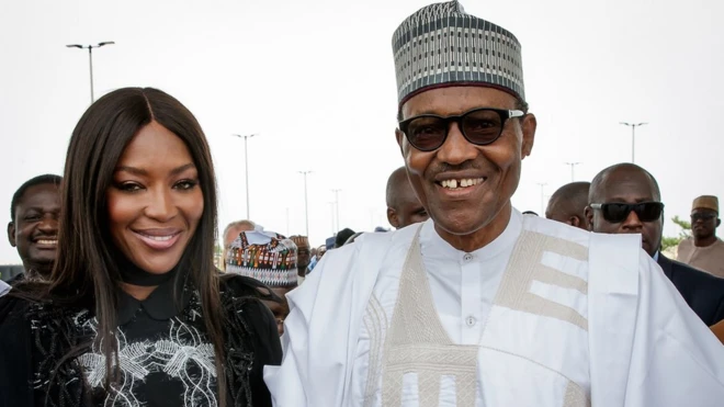 Buhari and Naomi Campbell