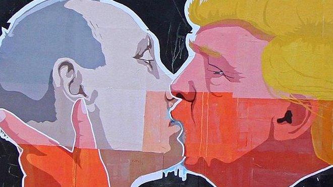 Граффити с Путиным и Трампом