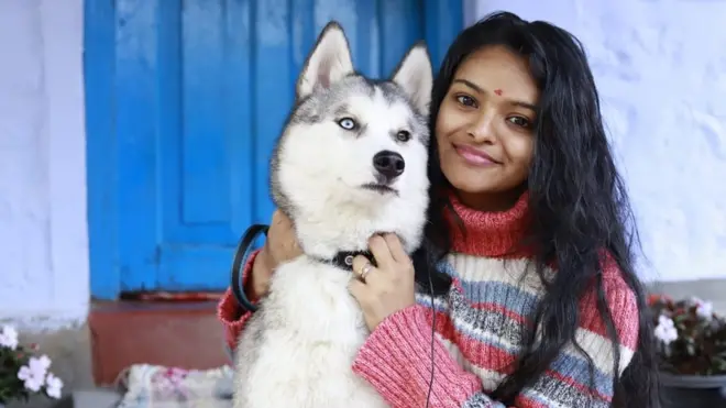 Arya Aldrin brought Siberian Husky Zaira from Ukraine to India