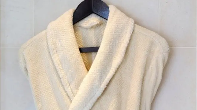 Bathrobe on a hanger