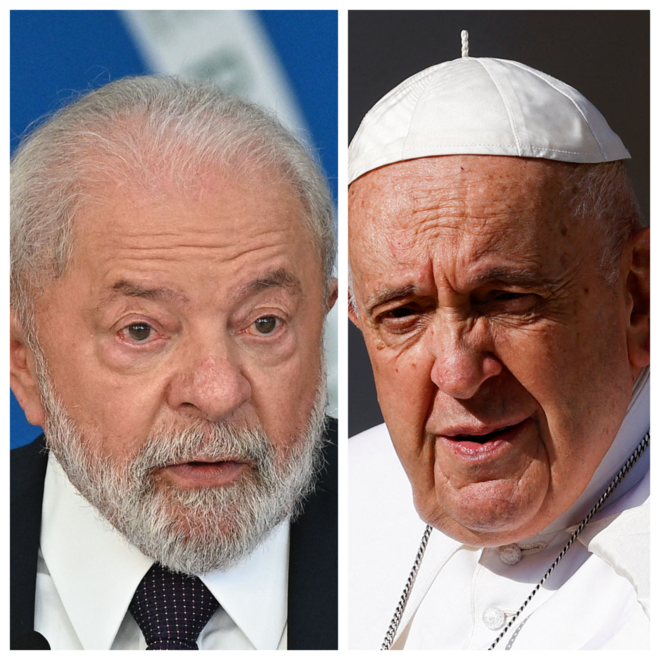 Montagemdicas esportivas apostasLula e papa Francisco