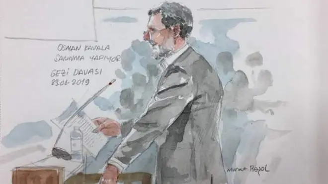 Osman Kavala savunma yapıyor.