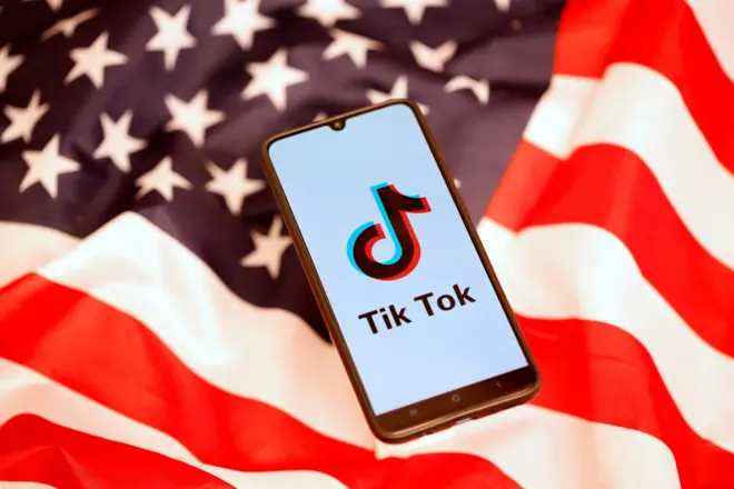 TikTok and US flag