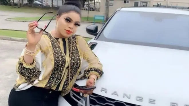 Bobrisky with her Range Rover