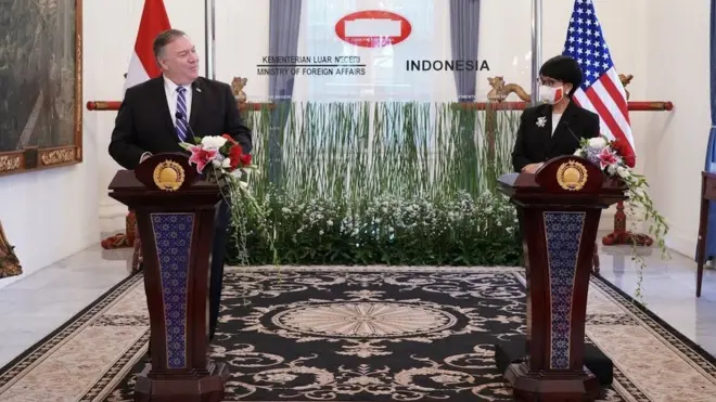 Menteri Luar Negeri Retno Marsudi dan Menteri Luar Negeri AS Mike Pompeo