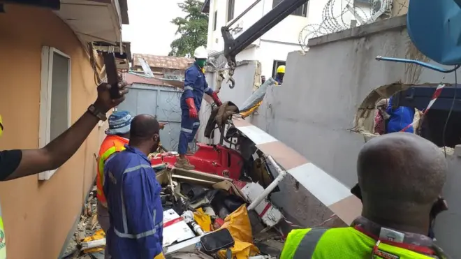 Helicopter crash in Lagos today