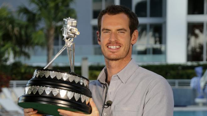 Handout photo provided by The BBC of Andy Murray poses for a picture after winning the 2016 BBC Sports Personality of the Year Award at The Conrad Miami Hotel, Miami