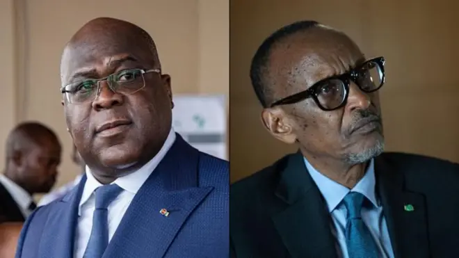Président congolais Felix Tshisekedi / Président rwandais Paul Kagame
