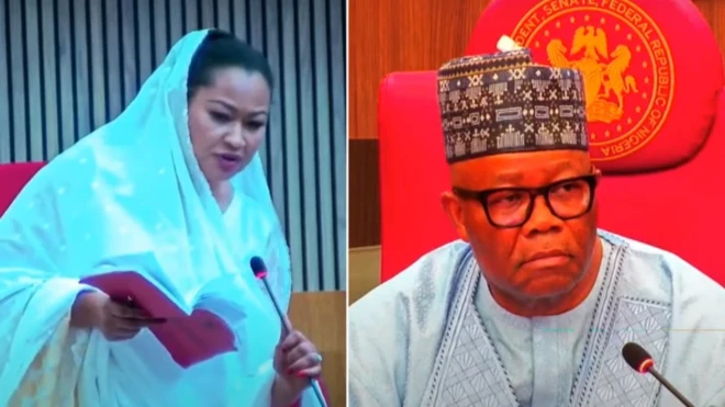 Natasha Akpoti and Godswill Akpabio