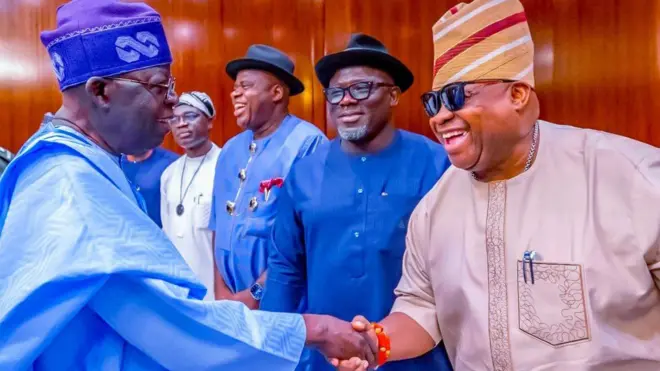 Aarẹ Tinubu ati gomina Adeleke.