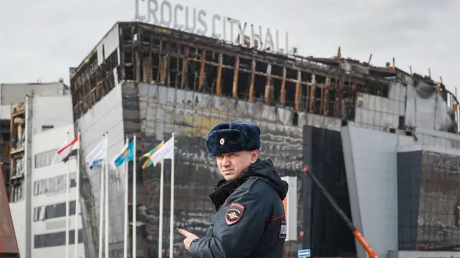 Полицейский у "Крокус Сити Холла"