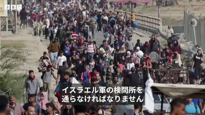 BBCカメラマンがガザ地区南部に逃れるまで　検問所で銃声も
