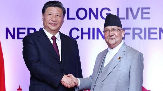 习近平访问尼泊尔会见尼泊尔总理奥利