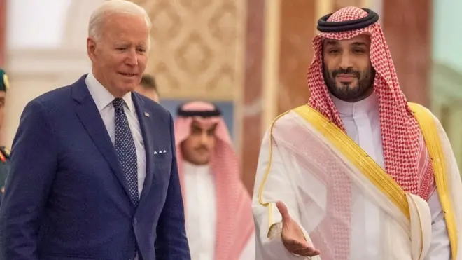 بن سلمان يستقبل بايدن