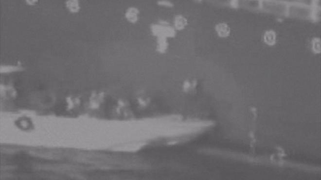 The US military released the footage after two tankers were attacked in the Gulf of Oman.