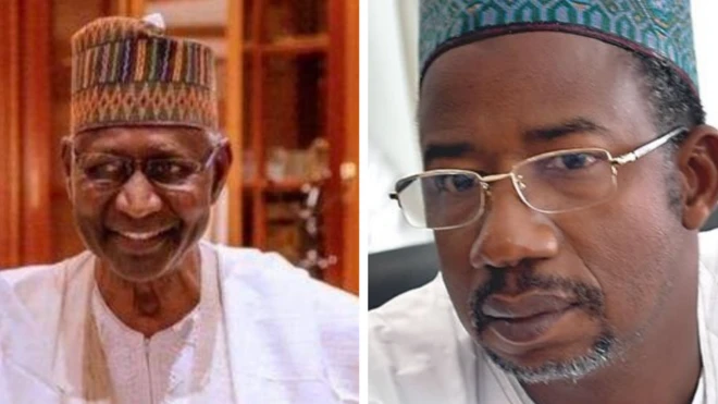 Chief of Staff Abba Kyari(left) and Bauchi Govnor Bala Muhammad (right)