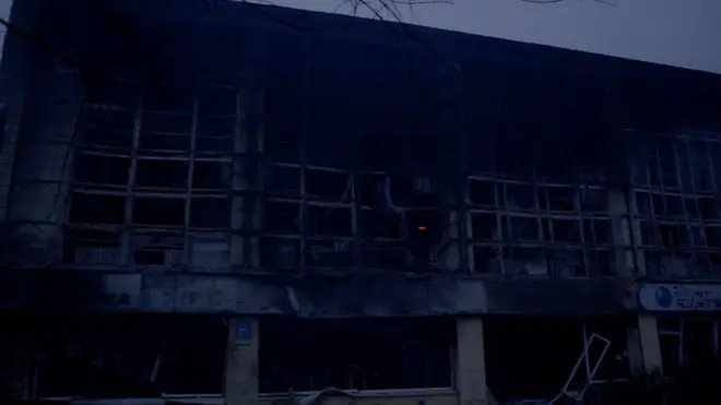 Разрушенная аппаратная вещателя