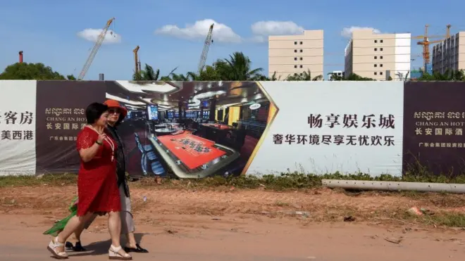 Một khu vực có đầu tư của người Trung Quốc ở thành phố Sihanoukville, Campuchia - ảnh tư liệu