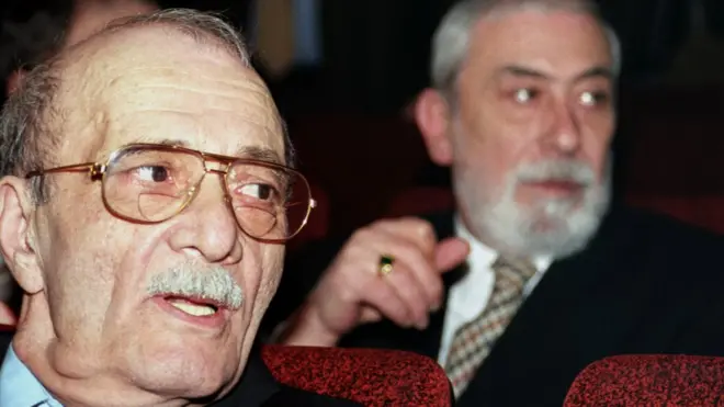 Георгий Данелия (на переднем плане) и Вахтанг Кикабидзе были друзьями больше 45 лет (фотография 2003 года)