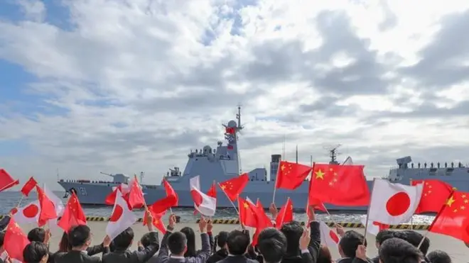 中國新型國產"太原號"驅逐艦2019年10月訪問日本。