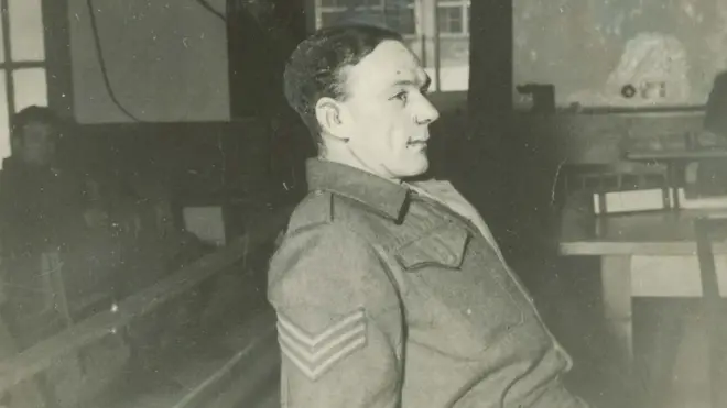 Wyn Edwards at the trial in December 1945