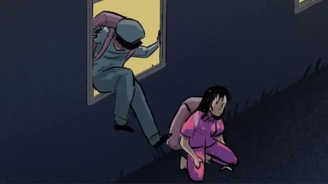 Sawir gacmeed muujinaya maxbuuska sida uu u baxsaday