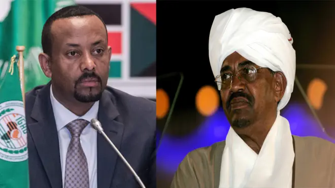 ጠቅላይ ሚኒስትር ዐብይ አህመድና የሱዳኑ ፕሬዚዳንት ኦማር አልበሽር