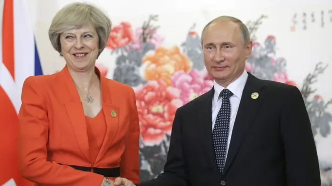 Тереза Мэй и Владимир Путин