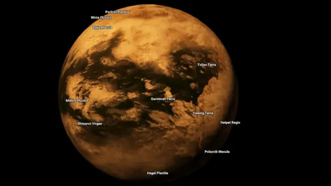Google Maps permite ver los mares de metano de Titán, la luna más grande de Saturno (Foto: Google Maps).