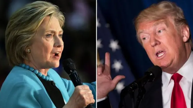 Hillary Clinton na Donald Trump kulia