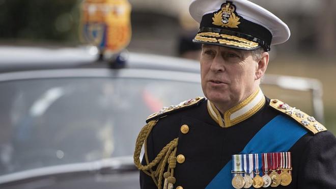 Britain's Prince Andrew, Duke of York, arrives for a reception at the Honourable Artillery Company in London on March 13, 2015,