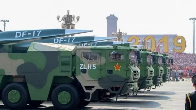 Silaha aina ya Hypersonic wakati wa gwaride nchini China 2019