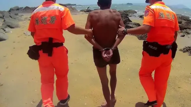 大陆男子被海巡署人员逮捕