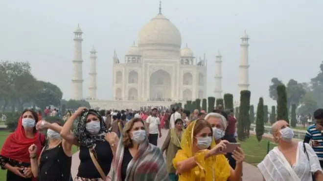ताजमहल पर कोरोना का असर