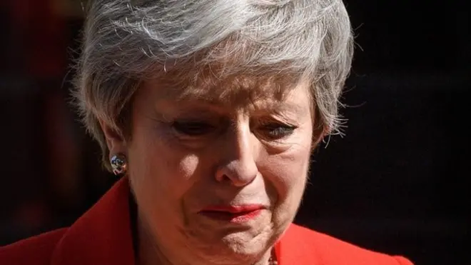 May no pudo contener las lágrimas al final de su intervención.