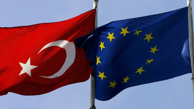 AB ve Türkiye bayrakları