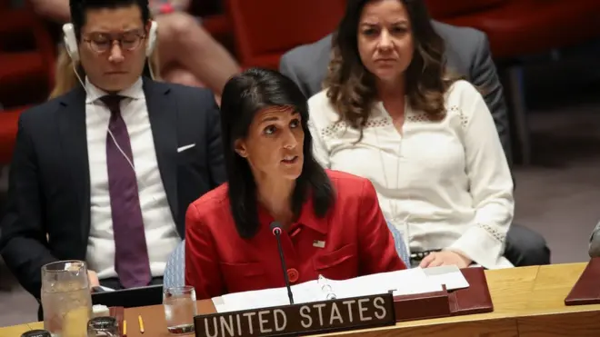 نيكي هايلي تقول إن العقوبات الجديدة على طهران ليس لها صلة بالاتفاق النووي مع الغرب (صورة أرشيفية)