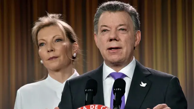 Juan Manuel Santos, presidente de Colombia, que este viernes recibió el premio Nobel de la Paz.