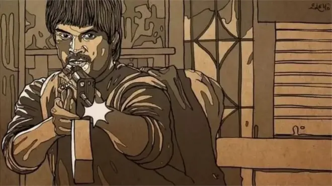 अजमल कसाब का कैरिकेचर