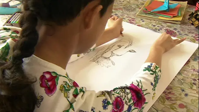 เด็กพิการทางสมองวาดภาพ